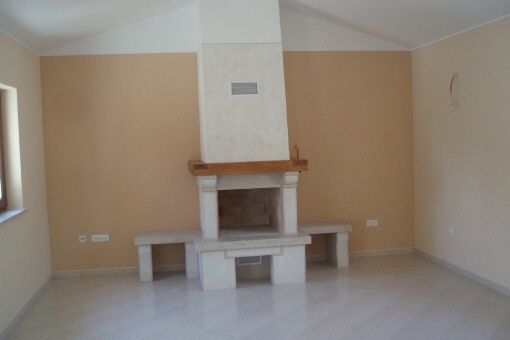 Living room with chimney